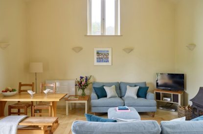 The living room at Dart Cottage, Devon