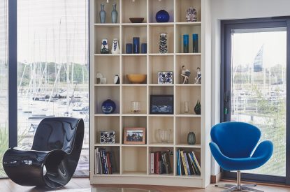 The living room at The Crewhouse, Hampshire