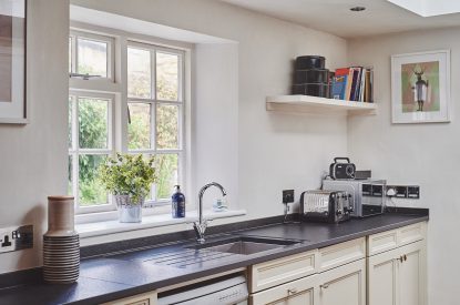 The kitchen at Crooked Cottage, Cotswolds