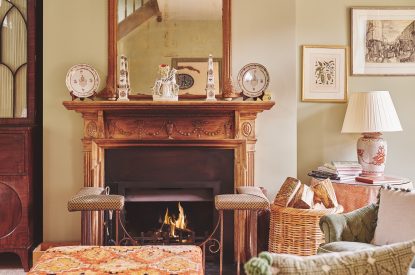 The fire place at Barrett-Browning Cottage, Cotswolds