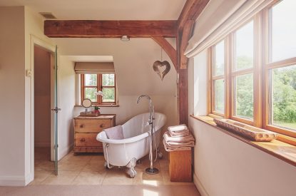 A bathroom at Apple Tree Cottage, Cotswolds