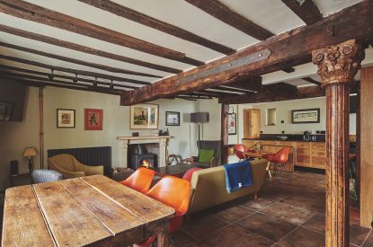 The dining space at Hay Market House, Powys