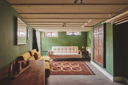 A living room at Hay Market House, Powys