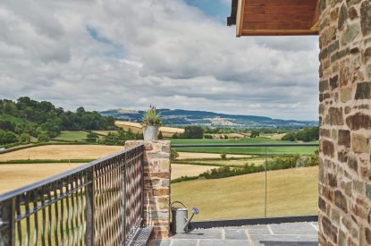 View form the terrace at Upper Tumble Cottage, Shropshire Hills