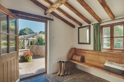 The entrance hall at Ridge Farmhouse, Herefordshire