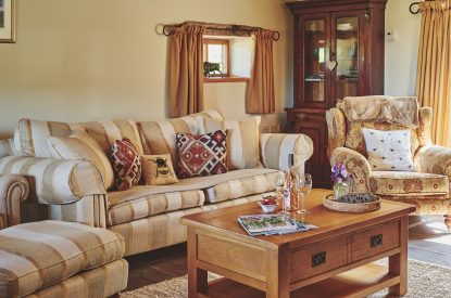 The living room at Ridge Farmhouse, Herefordshire
