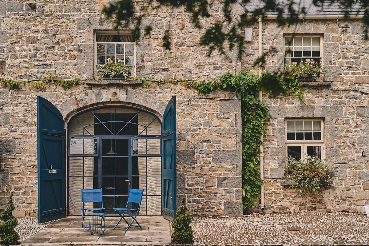 The entrance to the studio apartment through the original stable doors at Muscari Cottage, Vale of Glamorgan