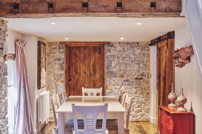 The dining room at Lotus Cottage, Vale of Glamorgan