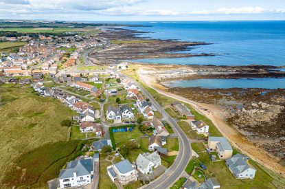 A birds-eye view of Sandy Toes, Northumberland
