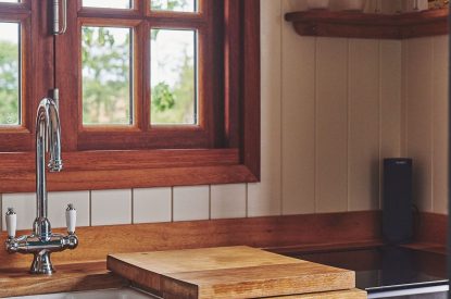 The kitchen at The Hangout Hut, Worcestershire 