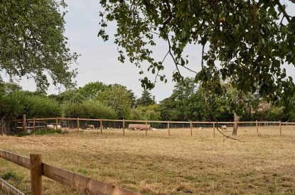 The farm views at The Hangout Hut, Worcestershire 