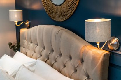 Features of the master bedroom at Pilgrim Cottage, Cheshire