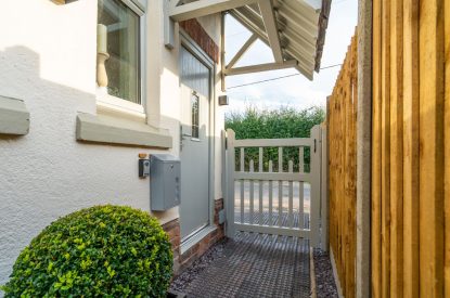 The main entrance to the cottage at Pilgrim Cottage, Cheshire