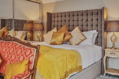 A bedroom at Loch Ness Mansion, Scottish Highlands