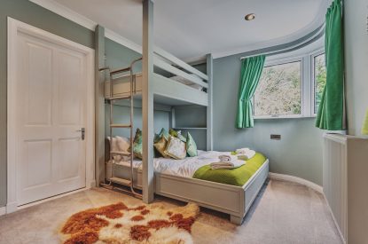 A bedroom at Loch Ness Mansion, Scottish Highlands