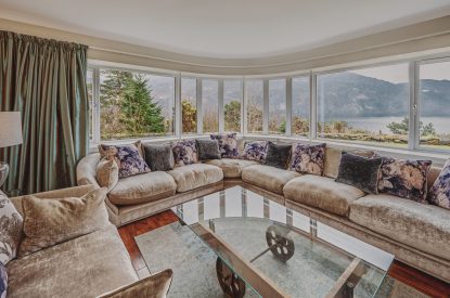 The living room at Loch Ness Mansion, Scottish Highlands
