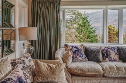 The living room at Loch Ness Mansion, Scottish Highlands