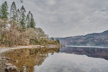 The loch by Loch Ness Mansion, Scottish Highlands