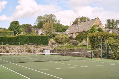 The tennis courts at Withington Grange, Cotswolds 