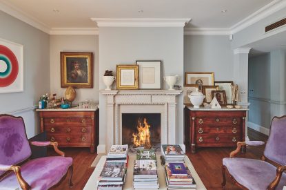 The living room at America Farm, Oxfordshire