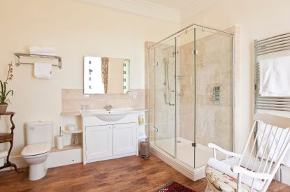 A bathroom at Cornish Castle, Cornwall