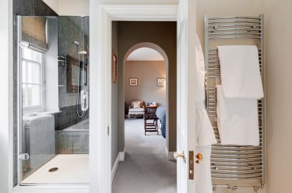 A bathroom at Cornish Castle, Cornwall