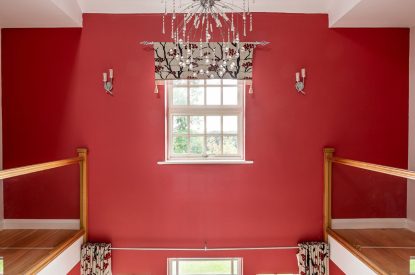 The double-height inner hall at Tinkers Folly, Yorkshire