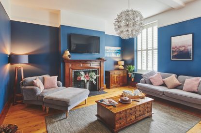 The living room at Oakfield, Somerset