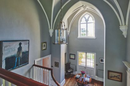 The entrance hall at Roupel Hall, Devon