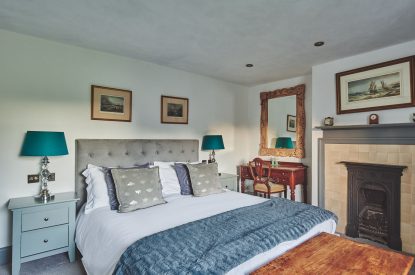 A double bedroom at Roupel Hall, Devon