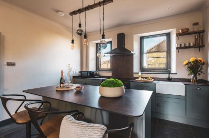 The kitchen at Padstone Farmhouse, Cornwall