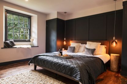 A double bedroom at Padstone Farmhouse, Cornwall