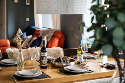The dining table at Padstone Manor, Cornwall
