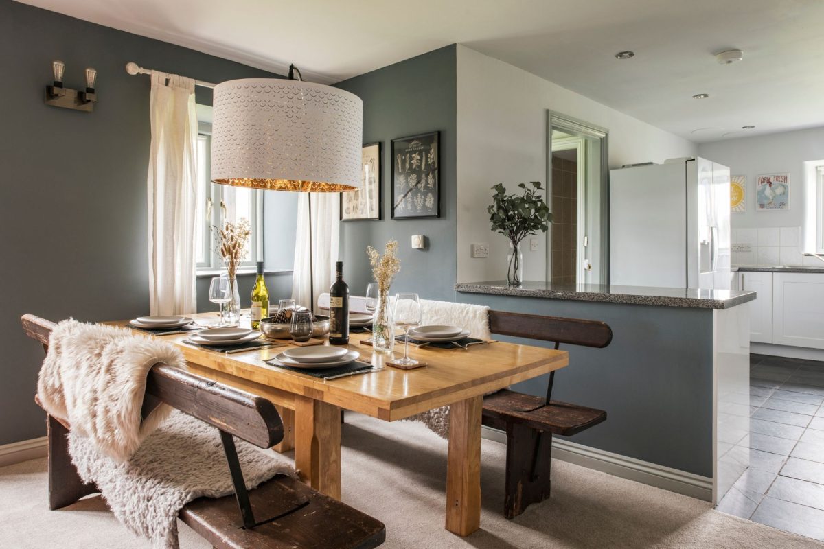 The dining table at Padstone Manor, Cornwall