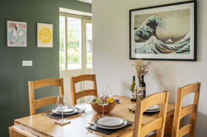 The dining table at The Mill, Cornwall