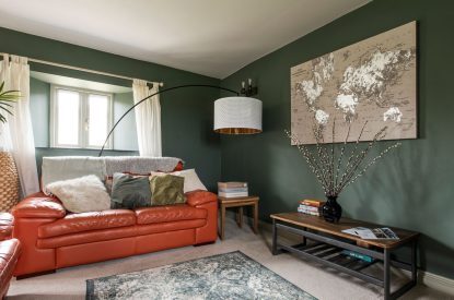 The living room at The Mill, Cornwall