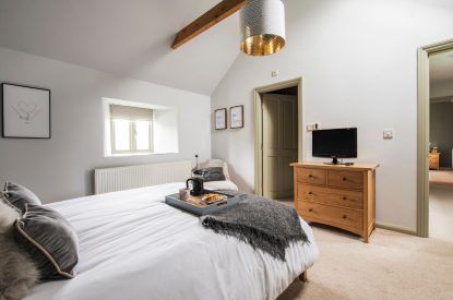 A double bedroom at The Mill, Cornwall