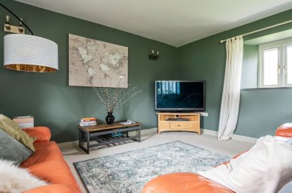 The living room at The Mill, Cornwall