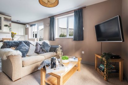 The living room at The Nooke, Cornwall