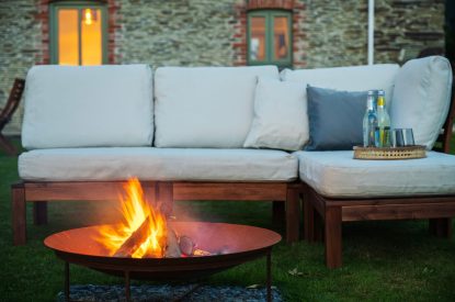 The fire pit at Padstone Manor, Cornwall