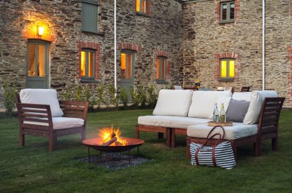 The fire pit at The Mill, Cornwall