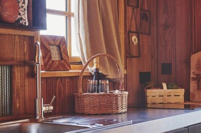 The kitchen at Big Sky Hideaway, Herefordshire