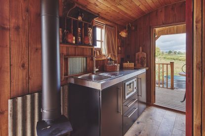 The kitchen at Big Sky Hideaway, Herefordshire