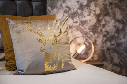 Bedroom dÃ©cor details at Porthleven View, Cornwall