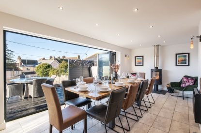 The dining room at Porthleven View, Cornwall