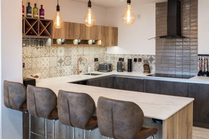 The kitchen at Porthleven View, Cornwall