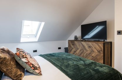 A double bedroom at Porthleven View, Cornwall