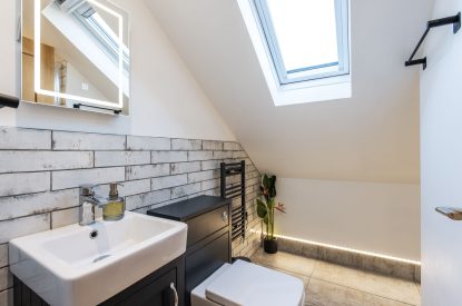 A bathroom at Porthleven View, Cornwall