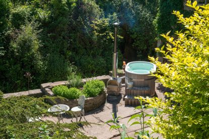 The hot tub at The Old Mill, Worcestershire