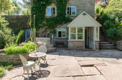 The patio at The Old Mill, Worcestershire